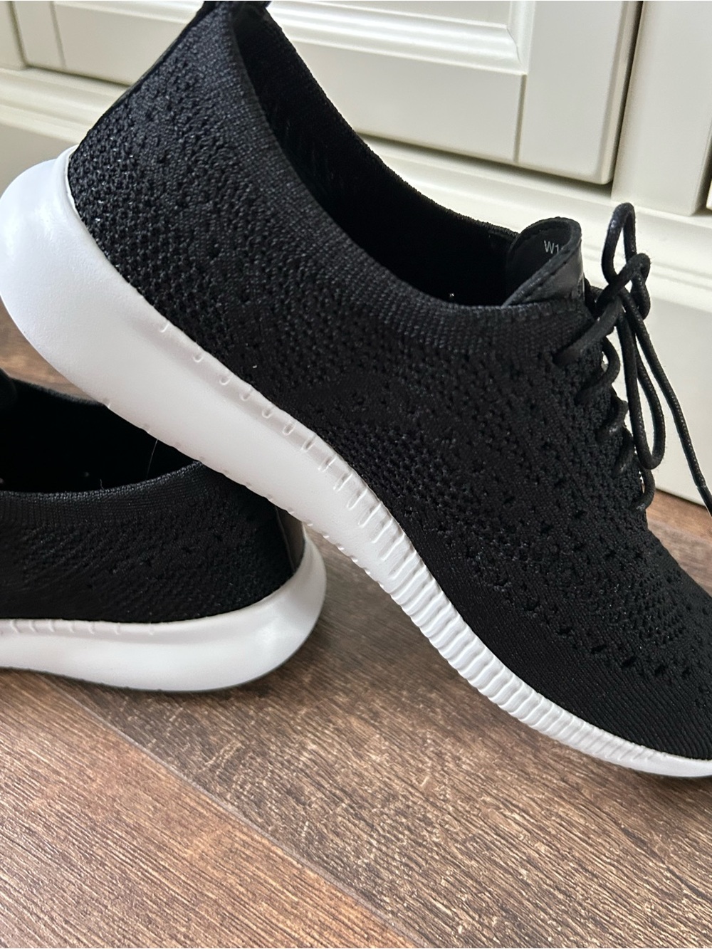 Women's Cole Hahn Black Knit Lace-Up Sneakers